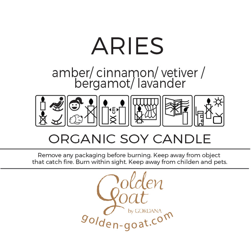 ARIES organic scented candles