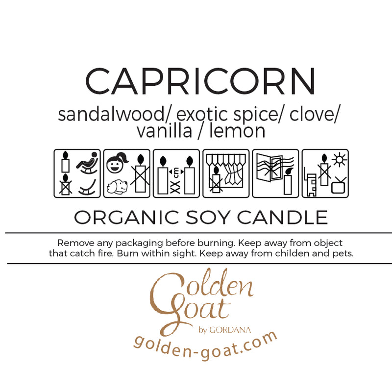 CAPRICORN organic scented candles