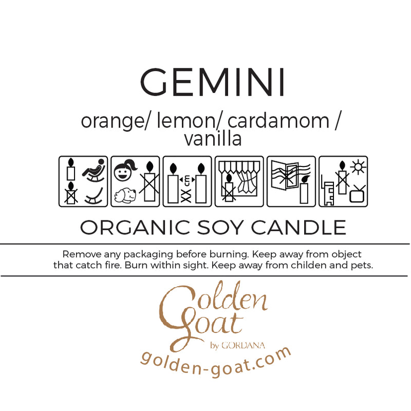 GEMINI organic scented candles