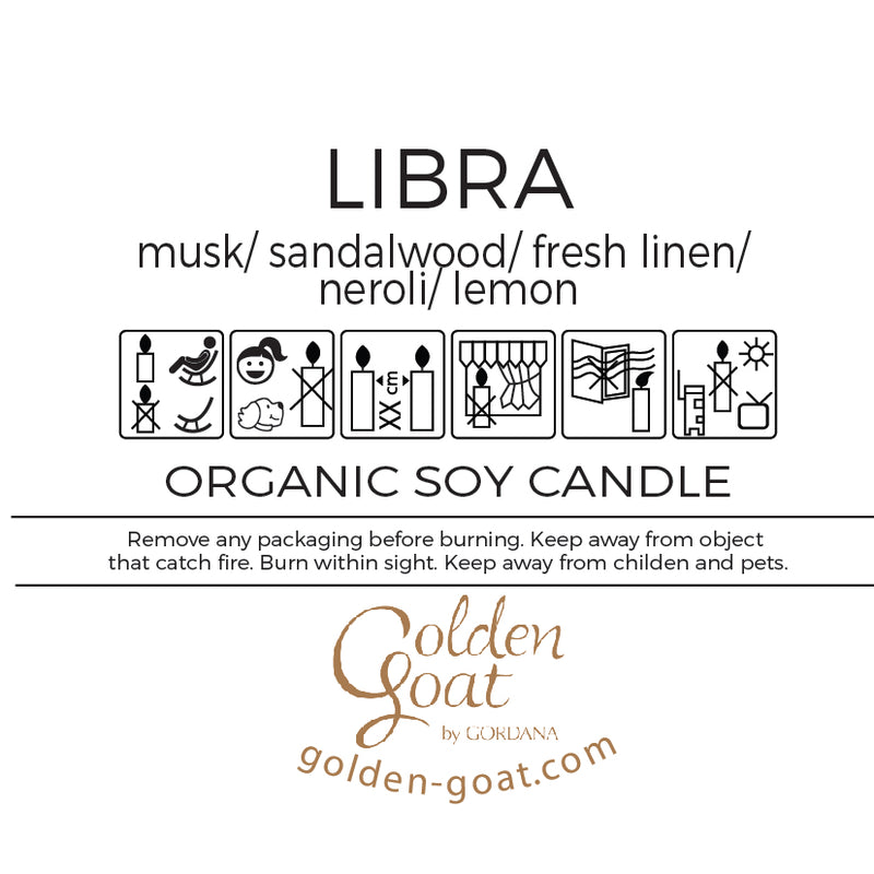 LIBRA organic scented candles