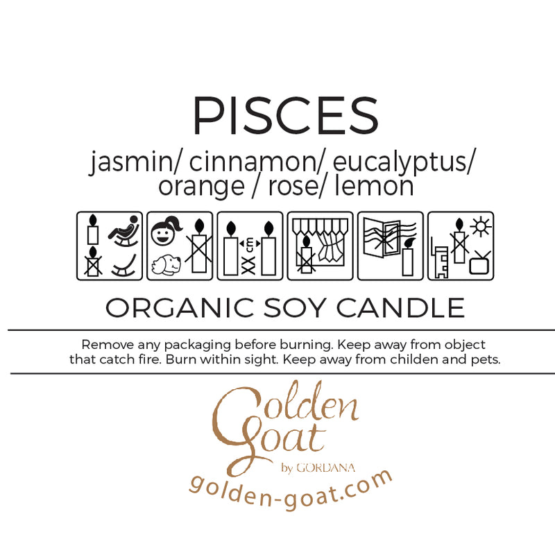 PISCES organic scented candles