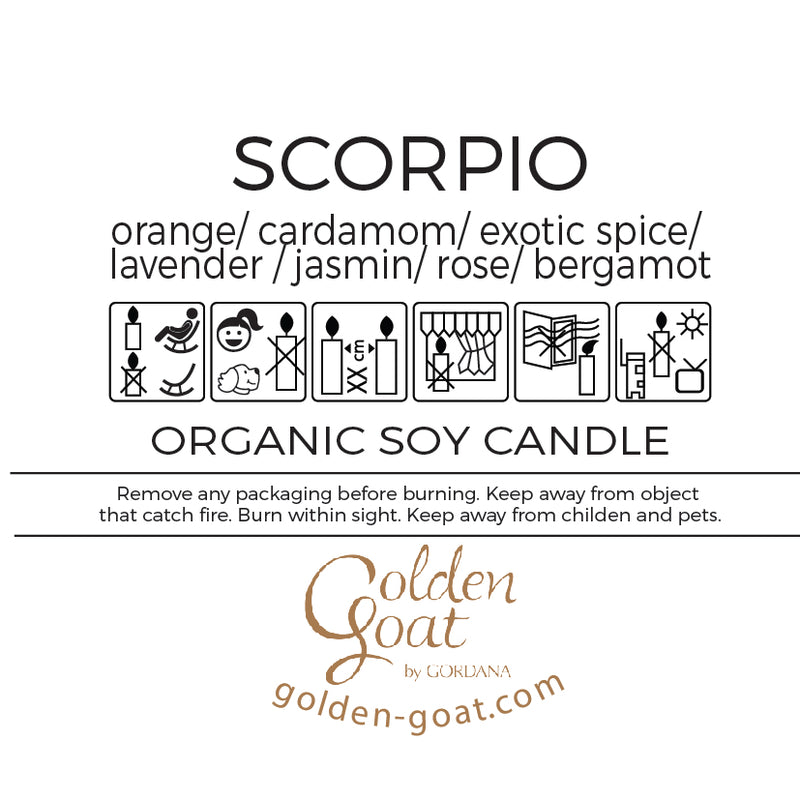 SCORPIO organic scented candles