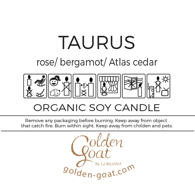 TAURUS organic scented candles